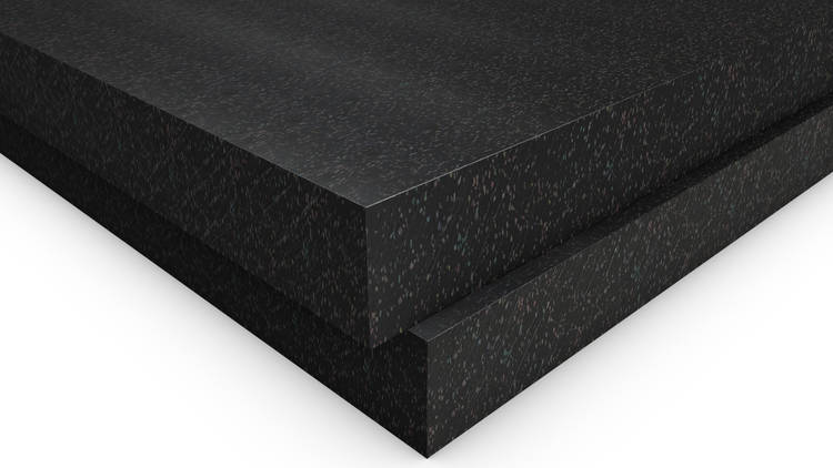 Halbzeug Regenerat aus ultrahochmolekularem Polyethylen (PE-UHMW): Umlaufwerkstoff MURDOTEC® 1000 U schwarz-bunt - umweltbewusst, nachhaltig, preiswert